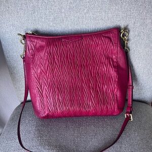 Coach Gathered Leather Crossbody Rare Berry Pink Y2K Vibes